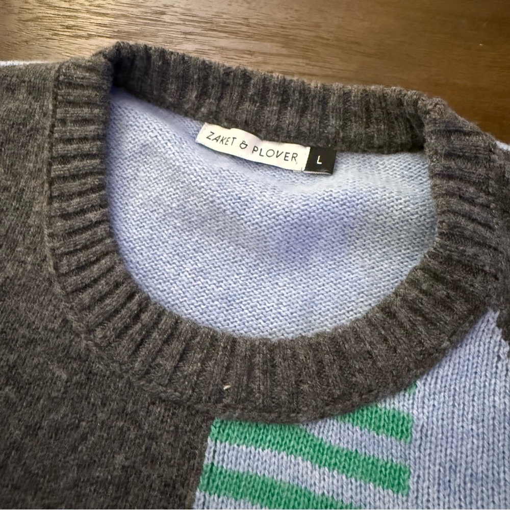 Zacket And Plover Geometric Patterned Gray Sweater - image 3